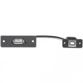 Вставка MAAP с разъемами (1) USB A female- (1) USB B female, одинарная (черная), 25 см