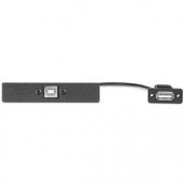 Вставка AAP с разъемами (1) USB B female- (1) USB A female, одинарная (черная), 25 см