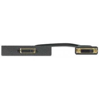 Вставка AAP с разъемами (1) DVI-I female - (1) DVI-I female, одинарная (черная), 25 см