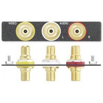 Вставка AAP 3RCA F-F, одинарная (черная, с надписями)