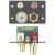Вставка MAAP с разъемами (2) RCA f-зажим, (1) RCA f-f, (1) 4-pinMiniDIN f-f, двойная (черная)