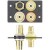 Вставка MAAP с разъемами (3) RCA f-f и (1) 4-pin MiniDIN f-f, двойная (белая)
