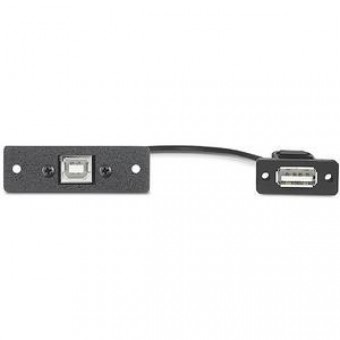 Вставка MAAP с разъемами (1) USB B female- (1) USB A female, одинарная (белая), 25 см