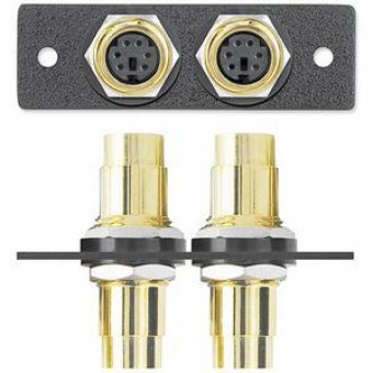Вставка MAAP с разъемами (2) 6-pin Mini DIN f - f (мышь/клавиатура), одинарная (черная)