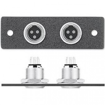 Вставка MAAP с разъемами (2) Mini XLR 3-pin m под пайку, одинарная (черная)
