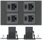 Вставка AAP с разъемами (4) RJ45 f-f, тройная (белая)