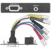 Вставка AAP 15HD - 5BNC F-F и Jack 3.5 мм стерео F-F, одинарная (белая, с надписями)
