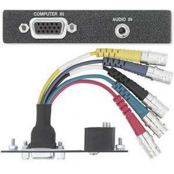 Вставка AAP 15HD - 5BNC F-F и Jack 3.5 мм стерео F-F, одинарная (белая, с надписями)