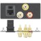 Вставка AAP с разъемами (1) RJ45 f-f, (3) RCA f под пайку, двойная (черная)