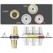 Вставка AAP S-video и 3 RCA F, двойная (белая, с надписями)