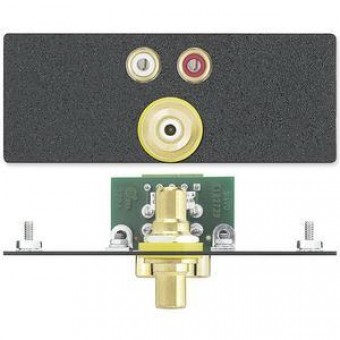 Вставка AAP с разъемами (2) RCA f - 3.5 мм зажим, (1) RCA f-f, двойная (черная)