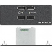 Вставка AAP с USB хабом на 4 выхода, 5 В, 500 mA, двойная, белая