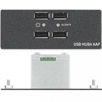 Вставка AAP с USB хабом на 4 выхода, 5 В, 500 mA, двойная, белая