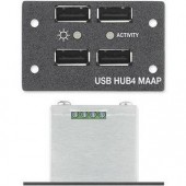 Вставка MAAP с USB хабом на 4 выхода, 5 В, 500 mA, двойная, черная