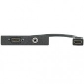 Вставка AAP с разъемами (1) HDMI f-f на кабельной выноске и Jack 3.5 мм стерео, одинарная (черная)