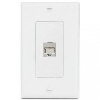 Панель настенная WPD 101 C White, (1) RJ-45, f-f, экран., Decora, белая