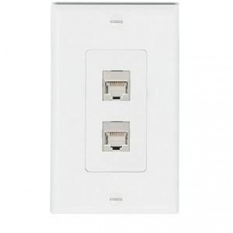 Панель настенная WPD 102 P White, (2) RJ-45 f - под обжим, экран., Decora, белая