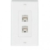Панель настенная WPD 102 C White, (2) RJ-45, f-f, экран., Decora, белая